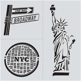 Folkart Ed Roth Stencil Nyc Set 12 X 12 - Al Masam Stationery LLC